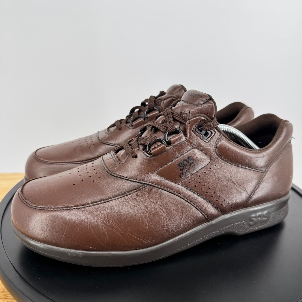 SAS Time Out Mens Brown Leather Walking Shoes Sneakers Size 11.5 M Comfort EUC